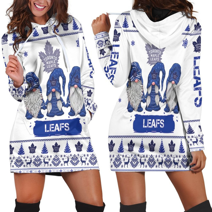 Christmas Gnomes Toronto Maple Leafs Ugly Sweatshirt Christmas 3d Hoodie Dress Sweater Dress Sweatshirt Dress - 1