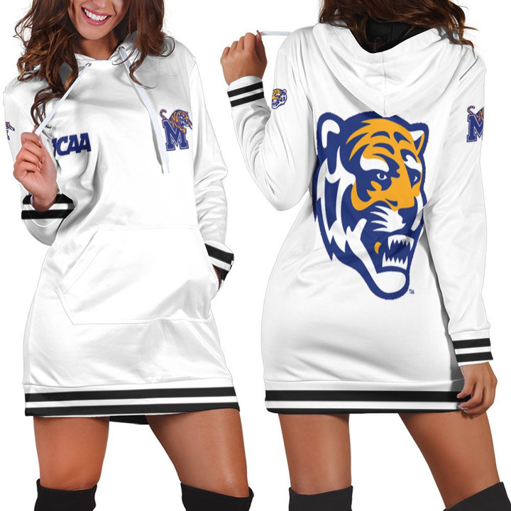 Memphis Tigers Ncaa Classic White With Mascot Logo Gift For Memphis Tigers Fans Hoodie Dress Sweater Dress Sweatshirt Dress - 1