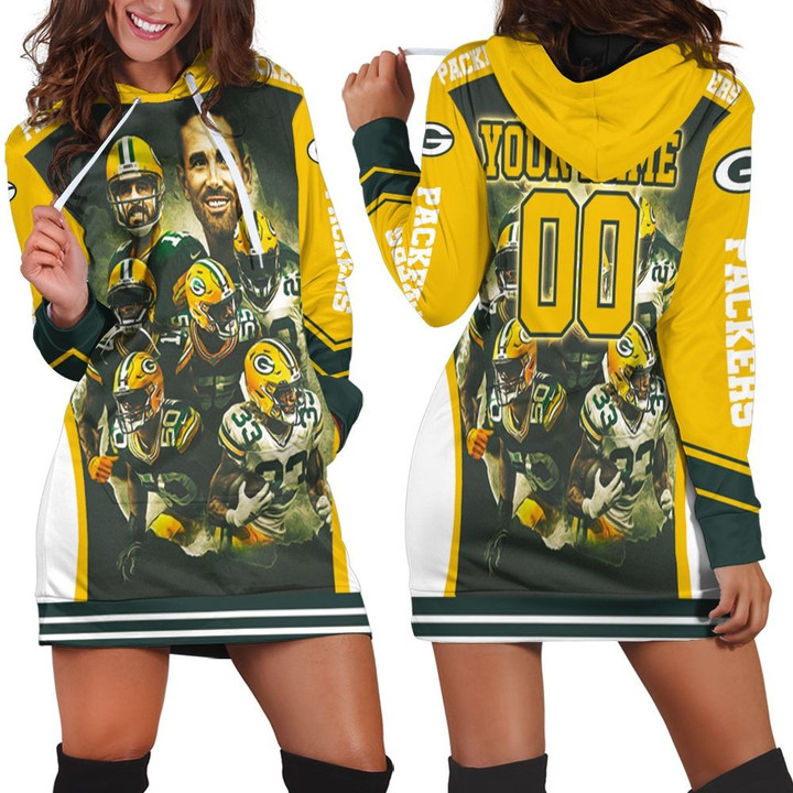 Green Bay Packers Nfc Noth Champions Legend Players Personalized Hoodie Dress Sweater Dress Sweatshirt Dress - 1