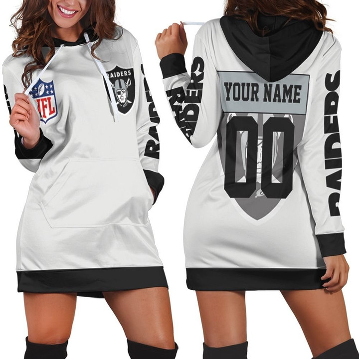 Oakland Raiders Nfl Jacket 3d Personalized Hoodie Dress Sweater Dress Sweatshirt Dress - 1