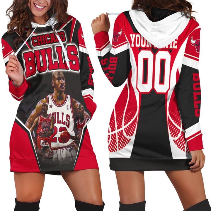 Chicago Bulls Michael Jordan Legendary Personalized Hoodie Dress Sweater Dress Sweatshirt Dress - 1