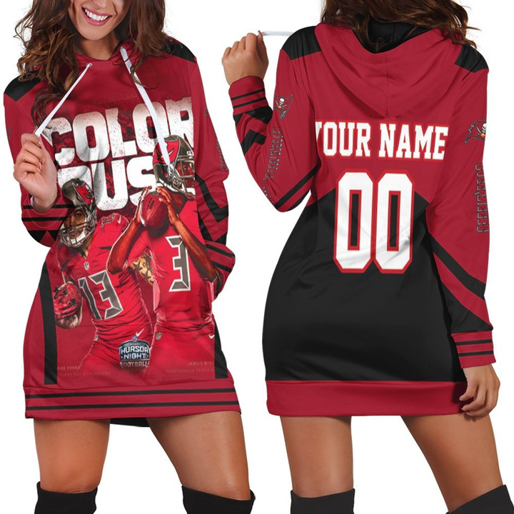 Color Us Tampa Bay Buccaneers Nfc South Division Champions Super Bowl 2021 Personalized Hoodie Dress Sweater Dress Sweatshirt Dress - 1