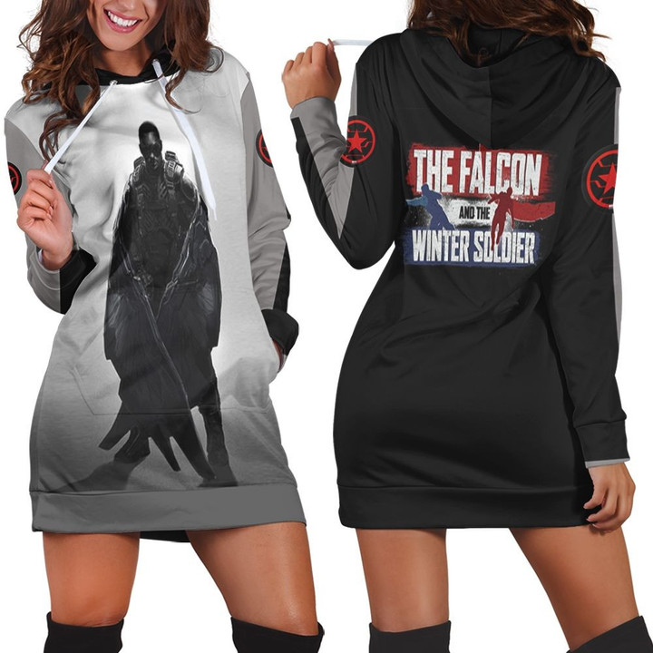 Captain America And The Winter Soldier Saving The World From The War Hoodie Dress Sweater Dress Sweatshirt Dress - 1