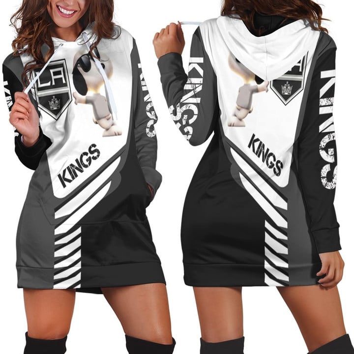 Los Angeles Kings Snoopy For Fans 3d Hoodie Dress Sweater Dress Sweatshirt Dress - 1