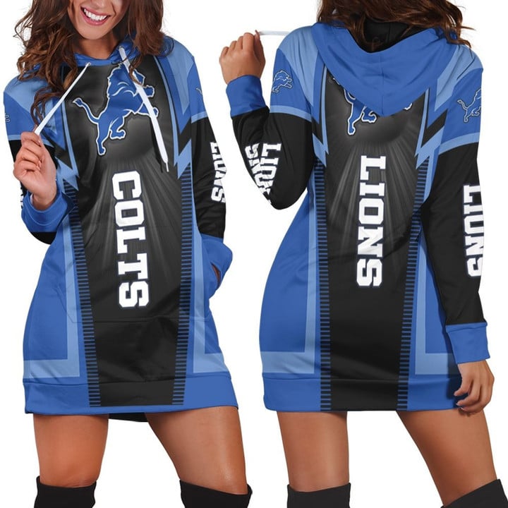 Detroit Lions For Fans Hoodie Dress Sweater Dress Sweatshirt Dress - 1