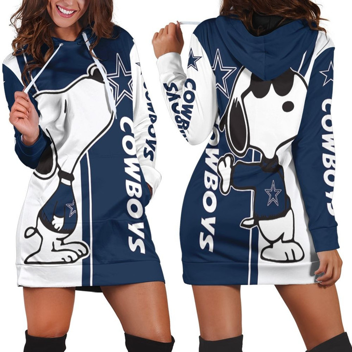 Dallas Cowboys Snoopy Lover 3d Printed Hoodie Dress Sweater Dress Sweatshirt Dress - 1