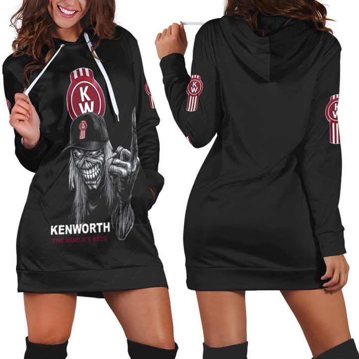 Kenworth Worlds Best Maiden Skull For Lovers 3d Print Hoodie Hoodie Dress Sweater Dress Sweatshirt Dress - 1