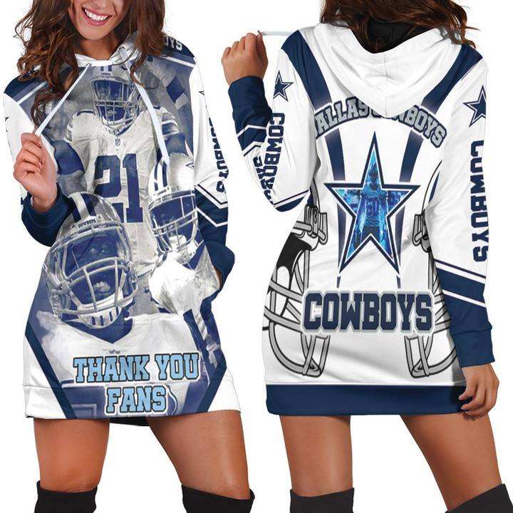 Nfc East Division Champions Dallas Cowboys Super Bowl 2021 Thank You Fans Hoodie Dress Sweater Dress Sweatshirt Dress - 1