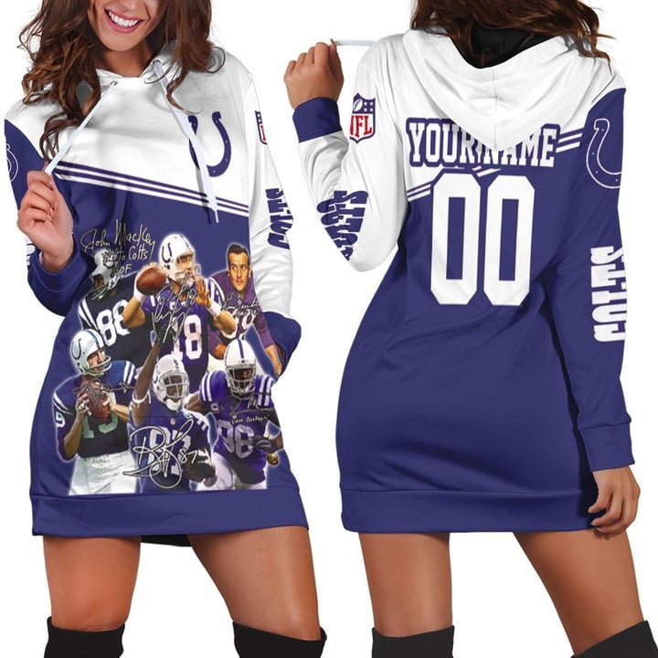 Colts 3d Personalized Hoodie Dress Sweater Dress Sweatshirt Dress - 1