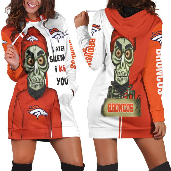 Denver Broncos Haters I Kill You 3d Hoodie Dress Sweater Dress Sweatshirt Dress - 1