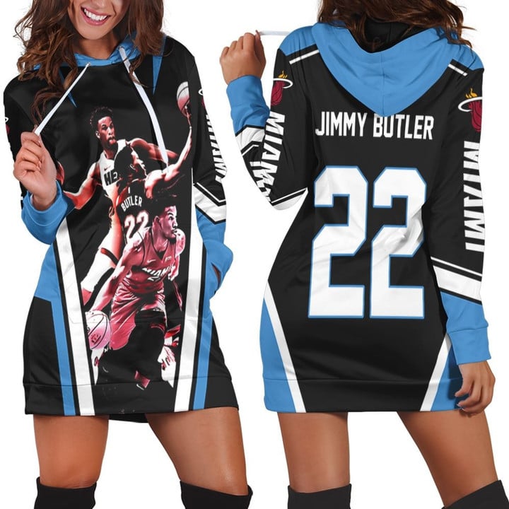 Miami Heat Jimmy Butler 22 Signed For Fan Hoodie Dress Sweater Dress Sweatshirt Dress - 1