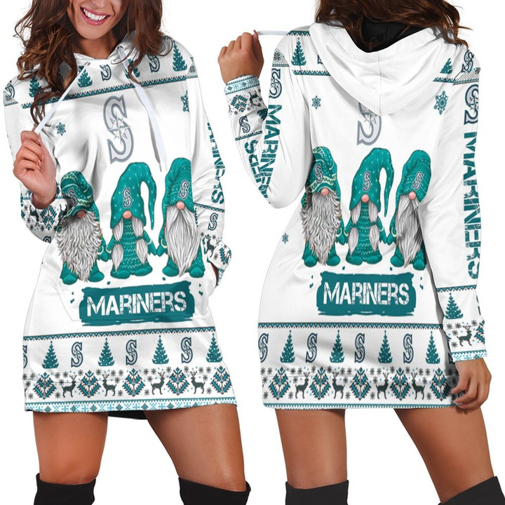 Christmas Gnomes Seattle Mariners Ugly Sweatshirt Christmas 3d Hoodie Dress Sweater Dress Sweatshirt Dress - 1