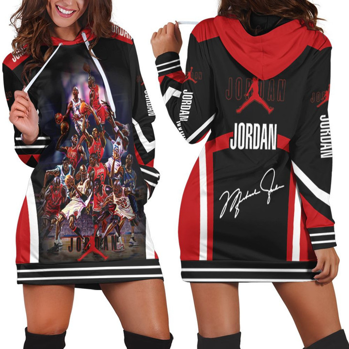 Michael Jordan Chicago Bulls Signed Hoodie Dress Sweater Dress Sweatshirt Dress - 1