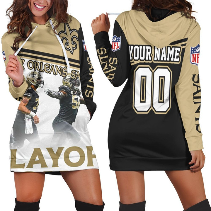 New Orleans Saints 2020 Nfl Season Playoff Bound Champions Great Players Legendary Personalized Hoodie Dress Sweater Dress Sweatshirt Dress - 1