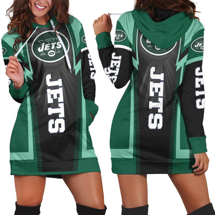 New York Jets For Fans Hoodie Dress Sweater Dress Sweatshirt Dress - 1