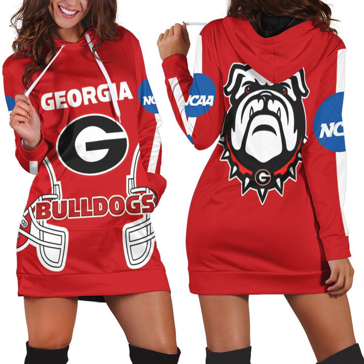 Georgia Bulldogs Ncaa Fan Mascot 3d Jersey Hoodie Dress Sweater Dress Sweatshirt Dress - 1