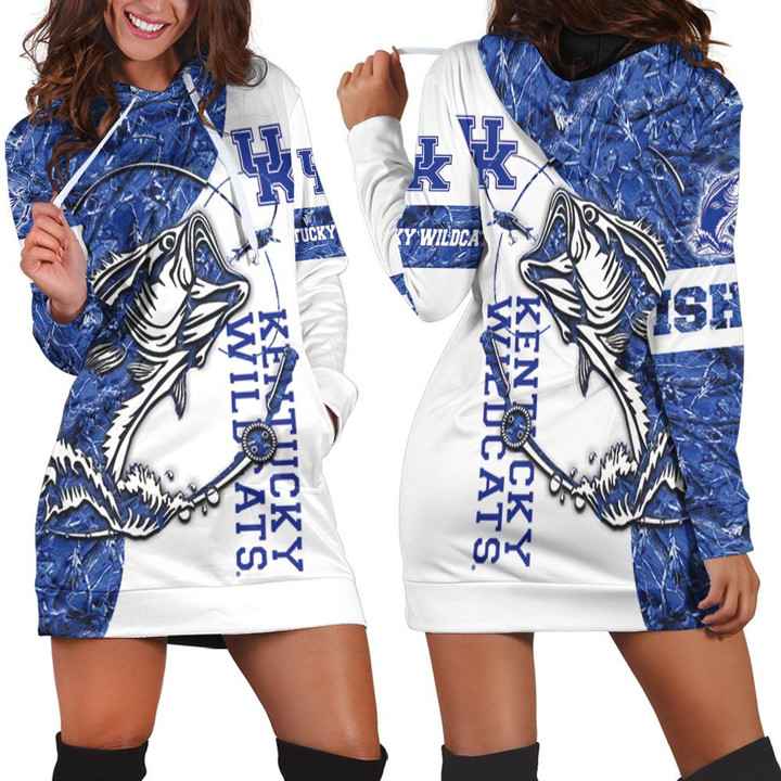 Kentucky Wildcats Ncaa For Wildcats Fan Fishing Lover 3d Jersey Hoodie Dress Sweater Dress Sweatshirt Dress - 1