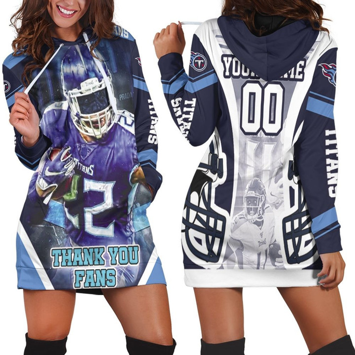 Derrick Henry 22 Thanks You Fan Tennesee Titans Afc South Champions Super Bowl 2021 Personalized Hoodie Dress Sweater Dress Sweatshirt Dress - 1