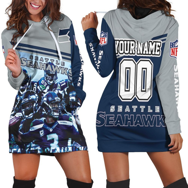 Nfl Seattle Seahawks Super Bowl Xlviii Champions Legend Personalized Hoodie Dress Sweater Dress Sweatshirt Dress - 1