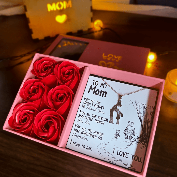 Mom and Children Necklace (with message card for mother's day 3)