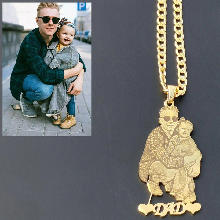 Personalized Engraved Pendant Necklace (Father's Day gift)