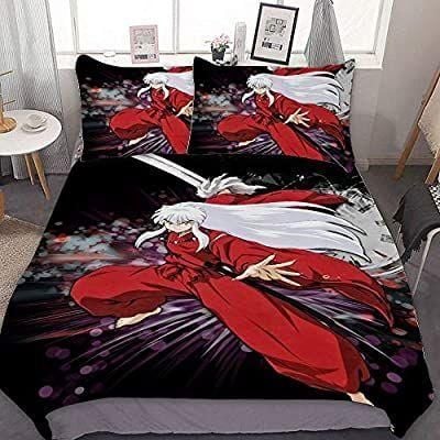 Inuyasha Bed Set Red Inuyasha Anime Bedding