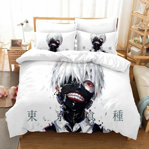 Tokyo Ghoul Bed Set White Kaneki Ken Anime Bedding