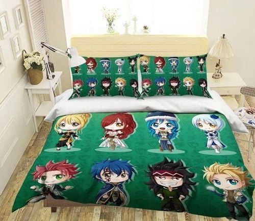 Fairy Tail Bed Set Green Lucy Anime Bedding