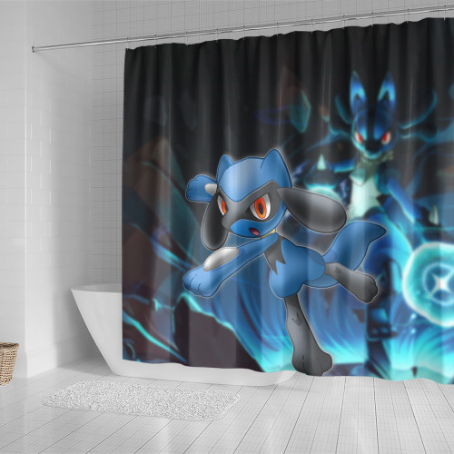 Pokémon Shower Curtain Custom Lucario Character Design