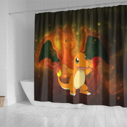 Pokémon Shower Curtain Custom Charmander Character Design
