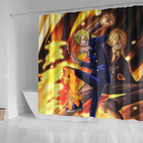 One Piece Shower Curtain Custom Sanji Character Design