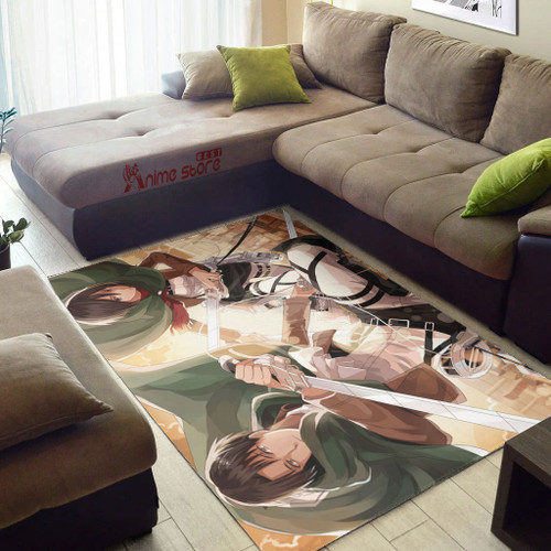 Attack On Titan Rug Levi and Mikasa AOT Anime Carpet Floor Mats