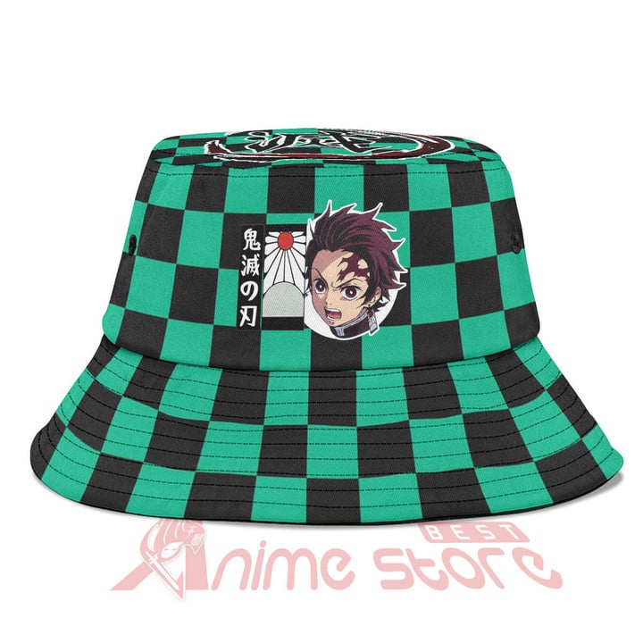 Tanjiro Kamado Pattern Anime KNY Bucket Hats