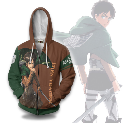 Eren Yeager Hoodie Attack on Titan Anime Casual Cosplay Costume