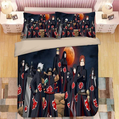Akatsuki Organization Naruto Shippuden Bedding Custom Anime Bed Set