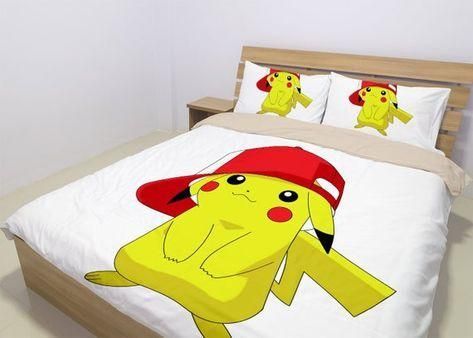 Pokemon Bed Set Cool Pikachu Anime Bedding