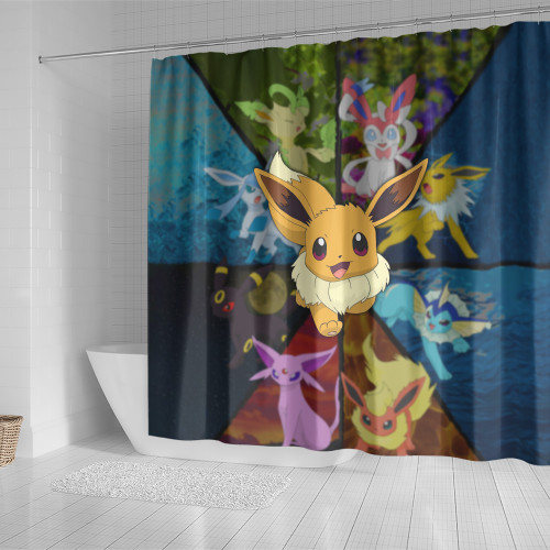 Pokémon Shower Curtain Custom Eevee Character Design