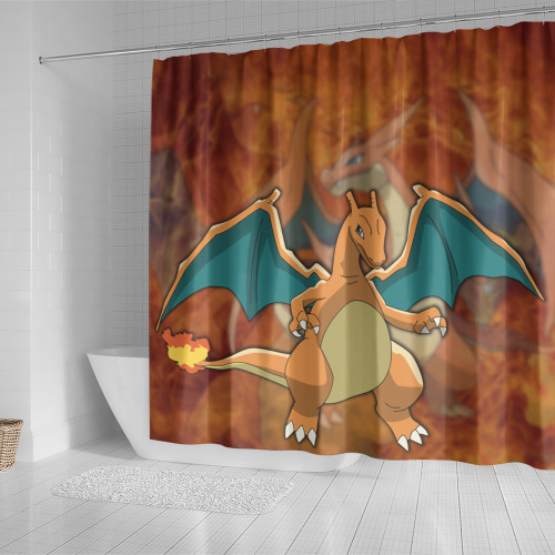 Pokémon Shower Curtain Custom Charizard Character Design