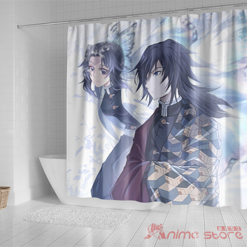 Demon Slayer Shower Curtain Custom Giyuu x Shinobu Character Design