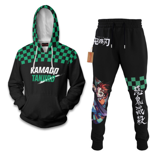 Kamado Tanjiro Demon Slayer Hoodie And Jogger Set Anime Clothes