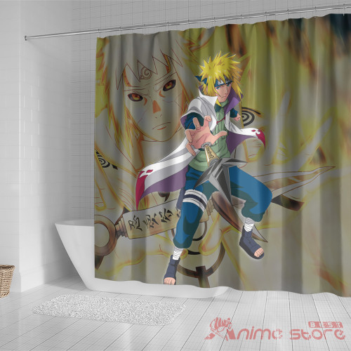 Naruto Anime Shower Curtain Minato Namikaze Custom Bathroom Decoration