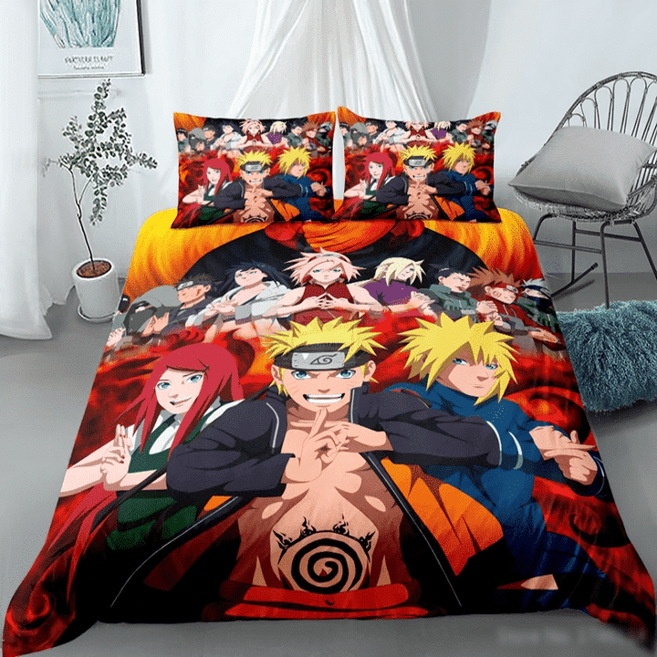 Naruto Uzumaki Anime Bed Set Bedding-bestieshoes.com-1
