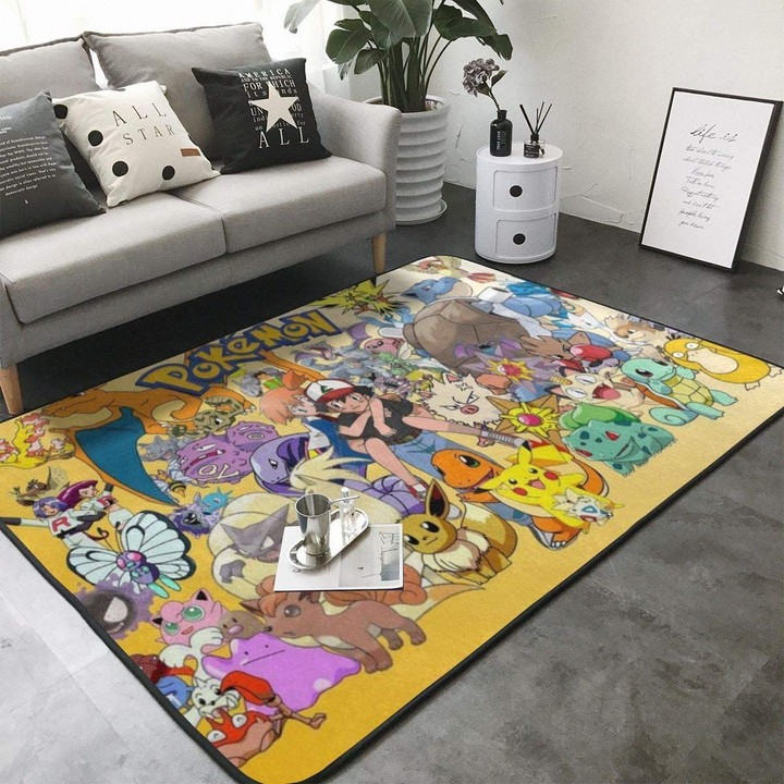 Ash Ketchun x Pokemon Anime Rug Custom Carpet-bestieshoes.com