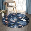 Paper Crane Horoscope Wheel DV1410076RR Round Carpet