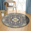Blue Floral DN1401033RR Round Carpet