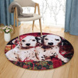 Christmas Dalmatian Puppy DN1810110RR Round Carpet