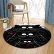 Black Cat With Heart BT1411088RR Round Carpet