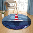 Christmas Lighthouse And Whale DN1910145RR Round Carpet