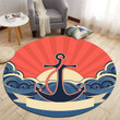 Wave With Anchor CLA2709293RR Round Carpet