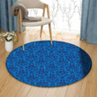 Seamless Damask Blue VT1401135RR Round Carpet